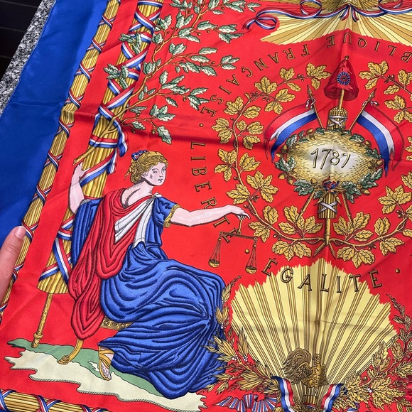 Hermes Republique Francaise Liberte Egalite Fraternite Scarf, Carre 90 - Picture 7 of 9